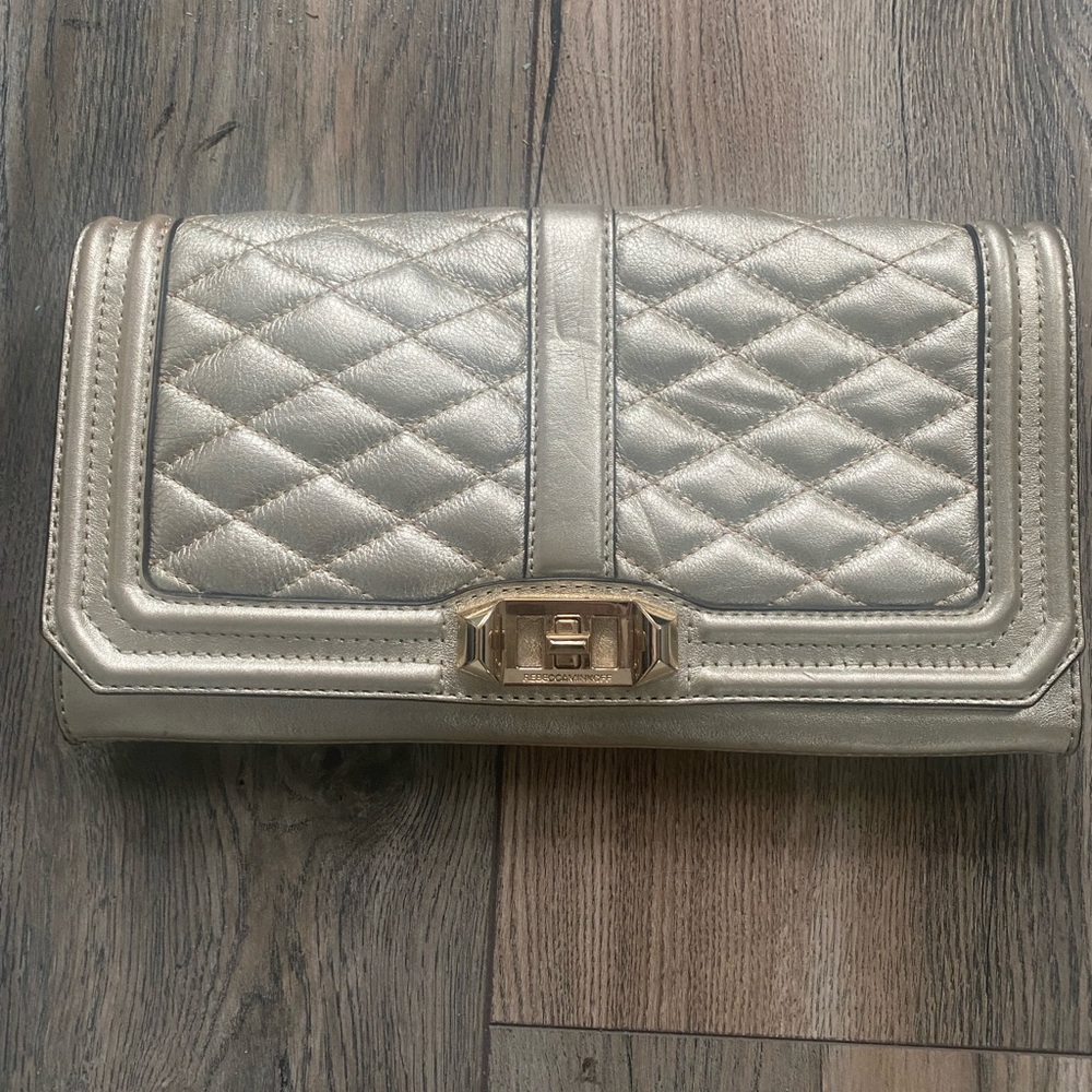 Gold quilted crossbody/clutch